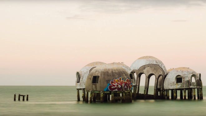 A screengrab from a time-lapse video of the Cape Romano dome home. (Todd Bates/Special to the Daily News)