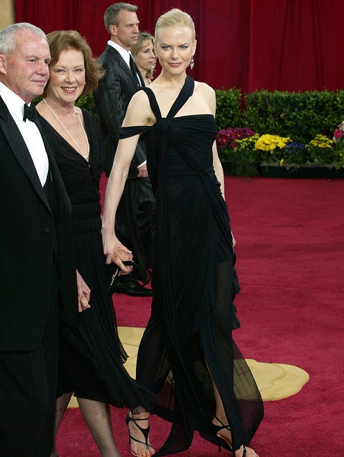 Nicole Kidman and parents Anthony and Janelle arrive at the 75th  Academy Awards.