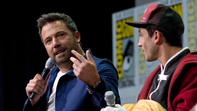 He speaks during a panel presentation for " Justice League " at Comic Con International on July 22, 2017.