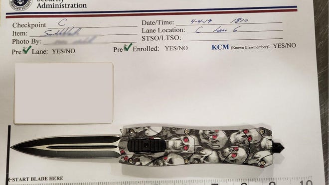This knife was found in an April 4, 2019, security check at Palm Beach International Airport.