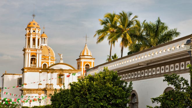 Comala, a town in the state of Colima, is famous for its historic buildings with white facades.