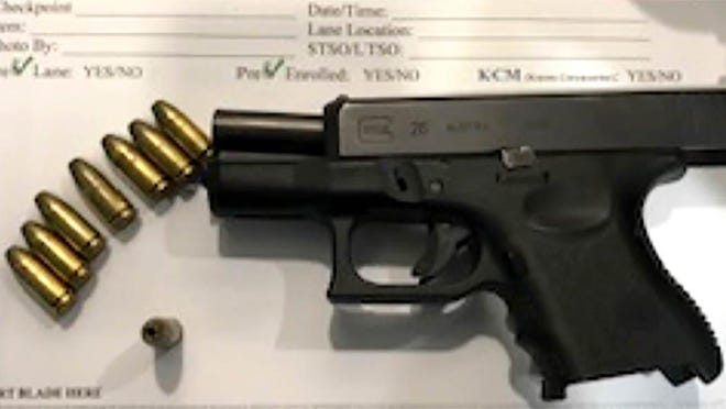 On July 10, 2019, TSA agents found this loaded M26 Glock handgun in the carry-on luggage of a 29-year-old man at Palm Beach International Airport.