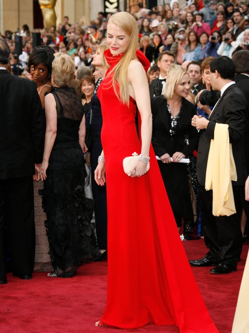 Ravishing in red, Nicole Kidman hits the 79th annual Academy Awards red carpet.