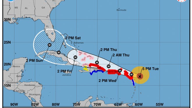 Hurricane Irma 5 p.m. Tuesday, Sept. 5 forecast