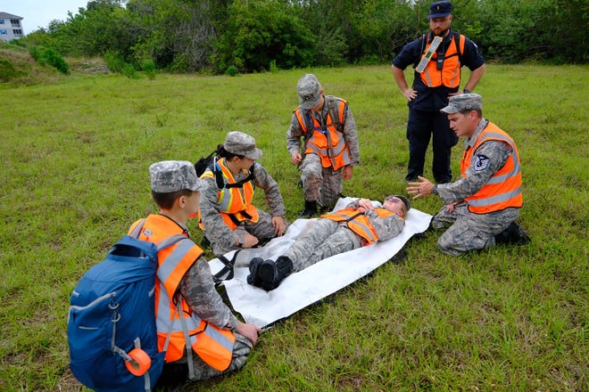 Members of the Marco Island Senior Squadron and Naples Composite Squadron of Civil Air Patrol recently conducted a combined search and rescue training exercise to prepare for the oncoming hurricane season.