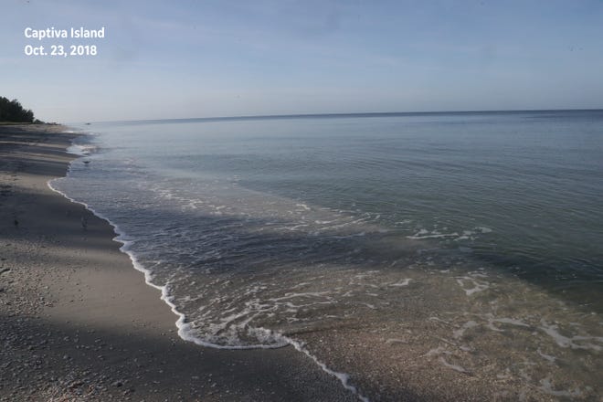 After: An image from the same beach on Captiva Island — free of red tide — was recaptured on Oct. 23, 2018.
