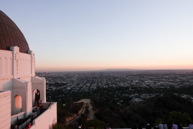 Enjoy panoramic views from the side of the observatory.