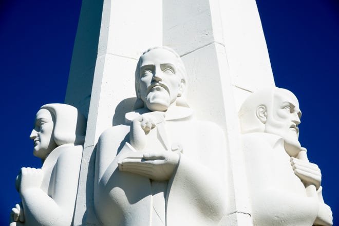 Close-up of a statue at the Griffith Observatory.
