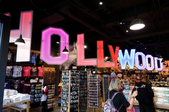 Next stop: Hollywood. A gift shop recreates the classic Hollywood sign.