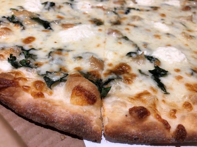 The white pizza from Sami's Pizza & Pasta, Marco Island.