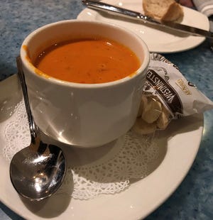 The roasted red pepper soup at CJ's On The Bay, Marco Island.