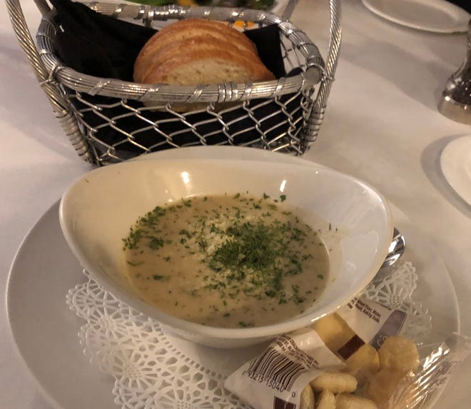The potato-leek and parmesan soup from Verdi's Bistro, Marco Island.