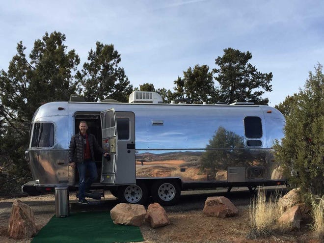 Justin Larson has owned and refurbished four Airstreams to date. This photo was taken on Christmas Eve in Coral Pink Sand Dunes State Park, Utah.