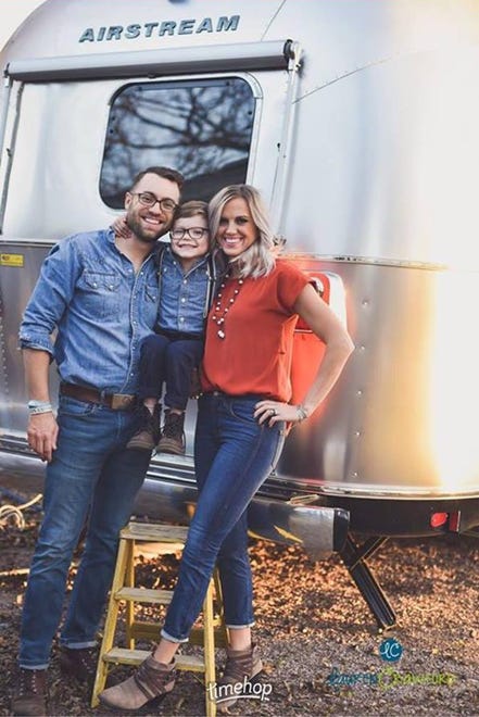 Krysta Huckabee (right) of Lampasas, Texas, said her family has lived in their 2017 Flying Cloud Airstream for two years.