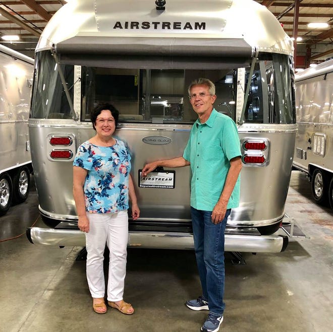 Edie (Left) and Tim Biddle are "newbies." The couple picked up their Flying Cloud in late 2018.