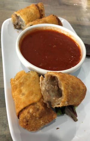 Philly cheesesteak eggrolls at the Marco Island Brewery.