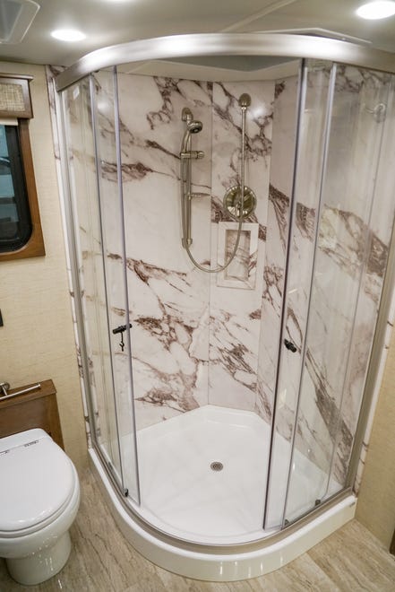 Some large RVs come equipped with fill-sized showers.
