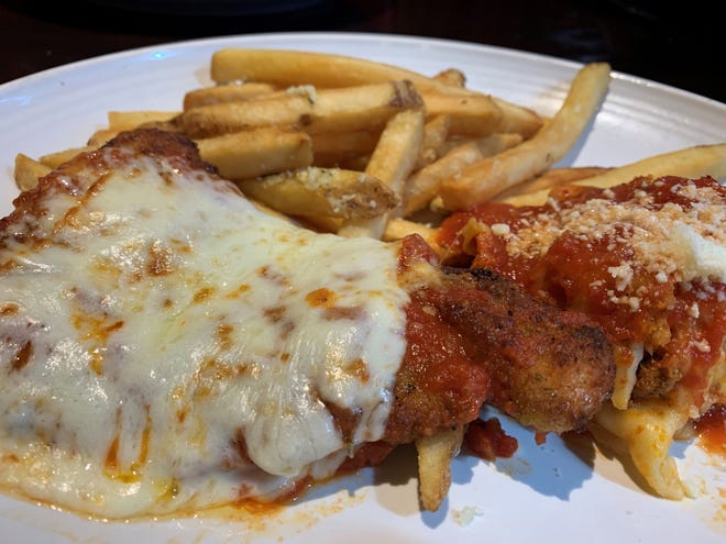 Chicken parmesan and lasagna from Carrabba's, South Naples.