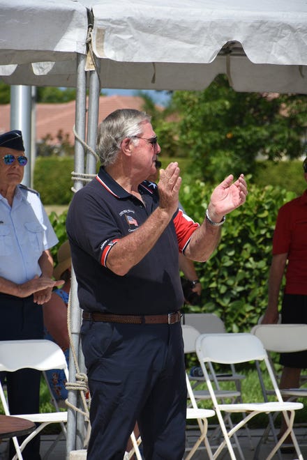 Emcee Keith Dameron. Marco Island commemorated Memorial Day on Monday morning with a ceremony at Veterans' CommunityPark, with a keynote address by American Legion Post #404 Commander Lee Rubenstein.