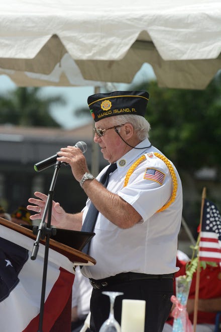 American Legion Post #404 Commander Lee Rubenstein gives his keynote address, "In Their Honor."