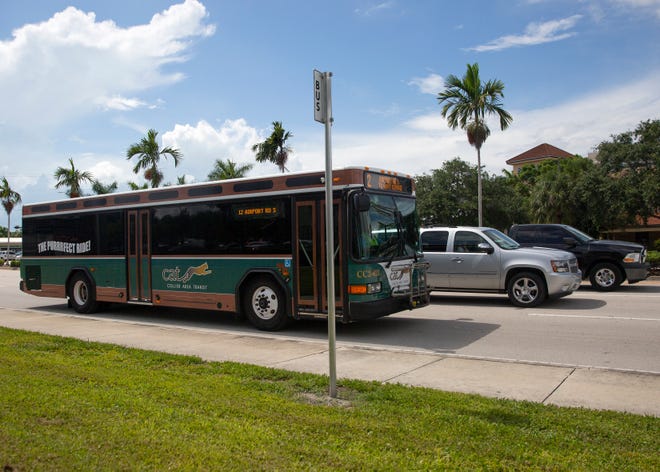 A Collier Area Transit bus passes a stop, Friday, June 14, 2019, along Immokalee Road in North Naples.