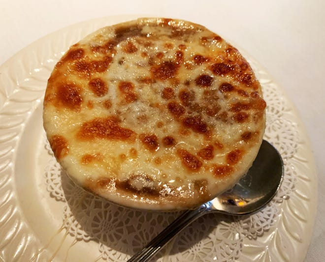 The French onion soup from Arturo's Bistro, Marco Island.