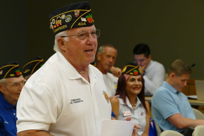 Marco Island will be the only Florida city to host the Vietnam traveling memorial wall, according to Lee Rubenstein, local commander of the American Legion Post. In the picture, Rubenstein speaks to council on Nov. 4.