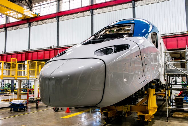 Amtrak's new high-speed Acela trainsets  feature a sleek design.