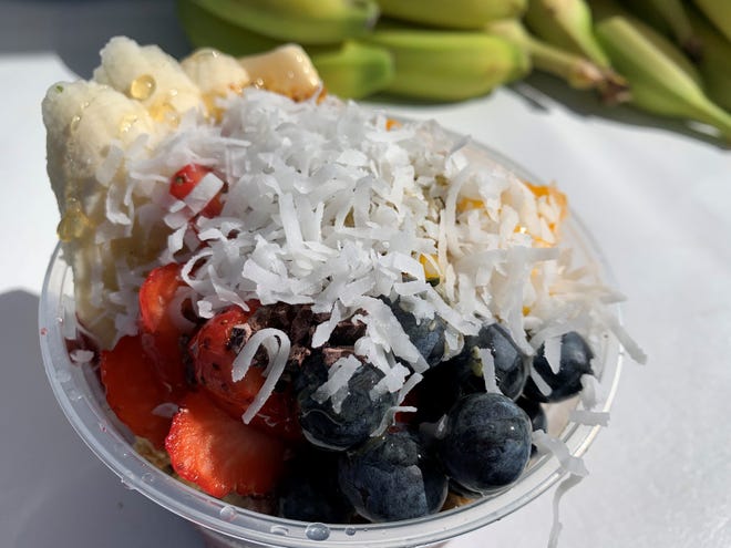 The “Super Hero Bowl” from Sweet Blendz at the Marco Island Farmer’s Market.