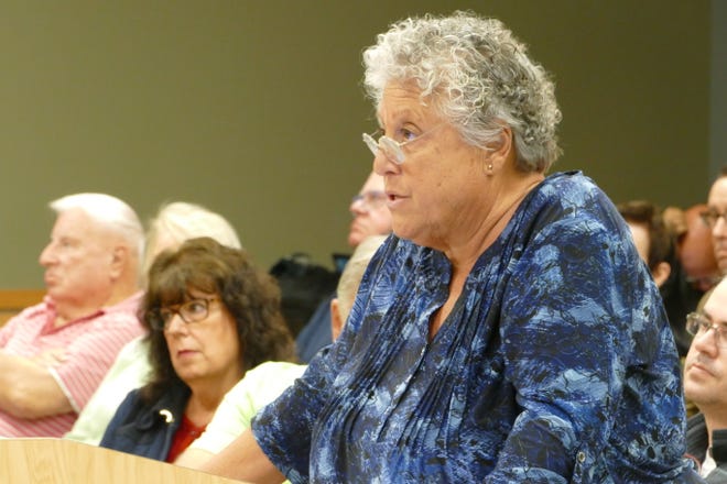 Local resident Regina Dayton speaks to Marco Island City Council on Jan. 21.