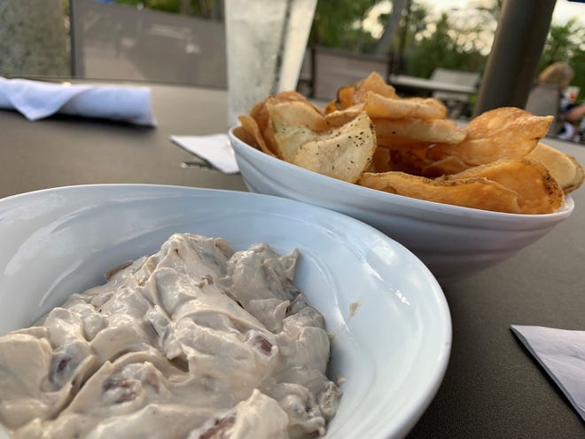 House made chips and onion dip from Hammock Grill, South Naples.