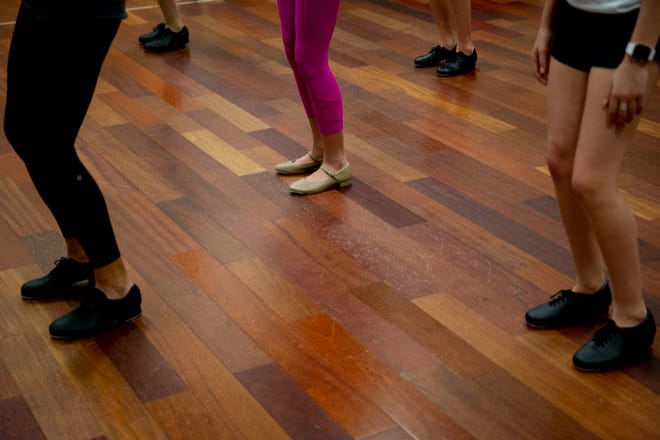Cheryl Fuccillo, left, teaches a step during a tap class at Naples Performing Arts Center on Friday, January 24, 2020.