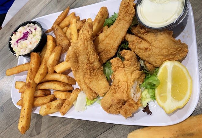 The grouper and fries basket from Marco Island Brewery.