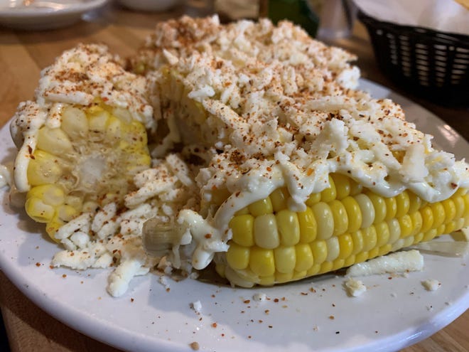 Elotes or Mexican street corn, from ZaZa, Marco Island.