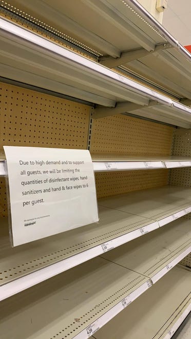 Carrie Black shared this photo of empty shelves at a Target in  Southwest Florida.