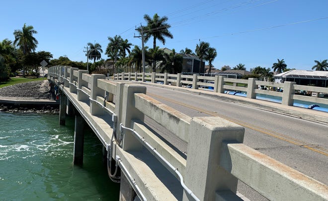 A 2017 inspection report shows this bridge on Winterberry Drive, near South Heathwood Drive, photographed on March 22, 2020, has been classified as functionally obsolete by the Florida Department of Transportation. It was built in 1967.