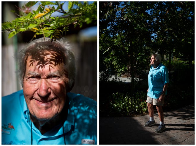Horticulturist Jan Abernathie, 90, poses for a portrait at Everglades Wonder Gardens in Bonita Springs on Wednesday, March 11, 2020. Abernathie says he grew up next to a neighbor with a "yard full of plants" and every time she got an interesting one she would come banging on the door.