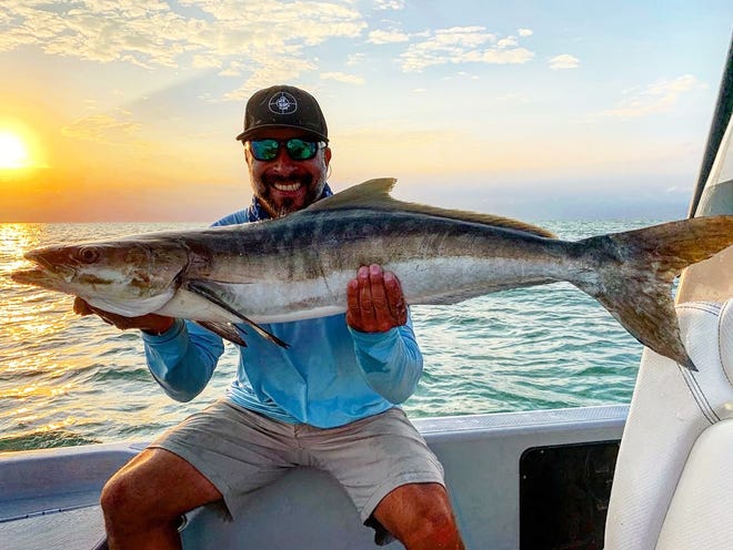Tony Leyva with a nice Cobia on a late afternoon trip with Capt. Christian Sommer.