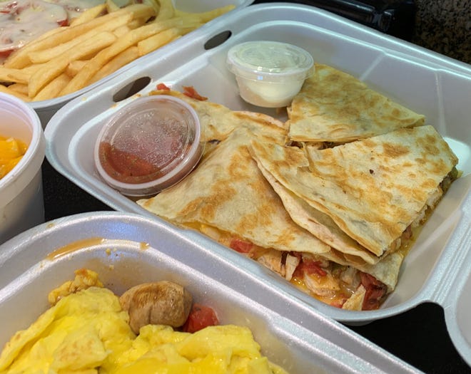 The chicken quesadilla from Hoot’s, Marco Island.