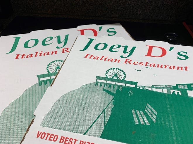 Delivery boxes from Joey D's, Marco Island.