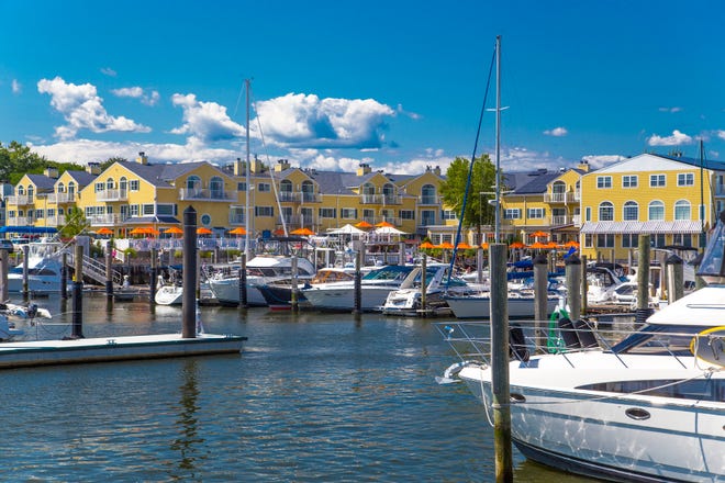 Situated on Long Island Sound, the picturesque Saybrook Point Resort & Marina in Old Saybrook, Connecticut.