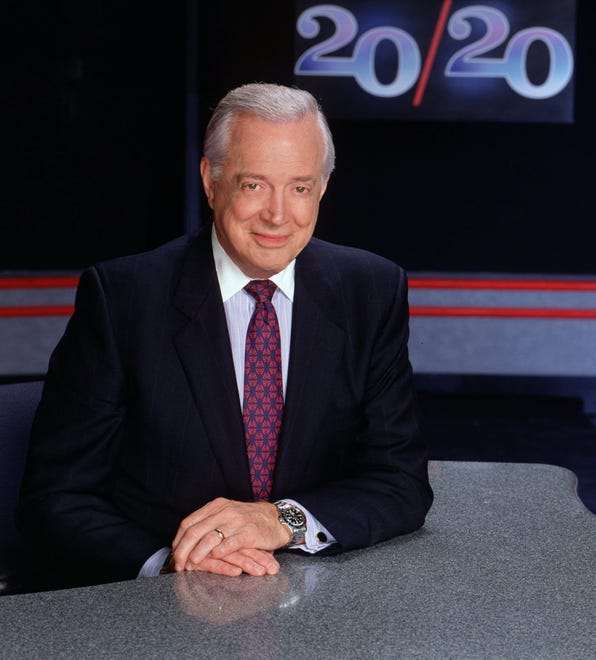 Hugh Downs, seen here on Jan. 24, 1996, was the co-host of ABC's  "20/20," the prime-time weekly program.