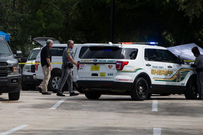 Collier County Sheriff's Office investigate a homicide at a parking lot near the Home Depot in East Naples on Friday, Aug. 21, 2020,