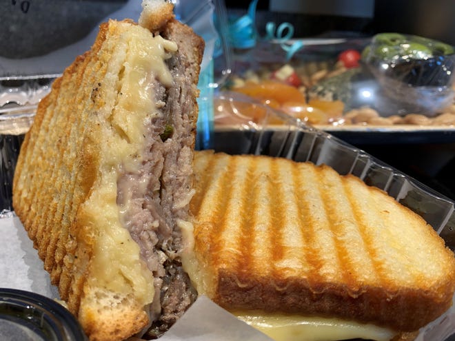 The “MOB … Marco Onion and Beef” panini from Island Cheese Company, Marco Island.