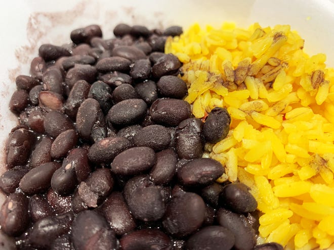 Black beans and rice from Nacho Mama’s, Marco Island.