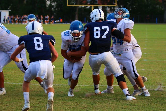 Oasis High School defeated Marco Island Academy during their opening game of the season with a final score of 35-14 Friday, September 4, 2020.