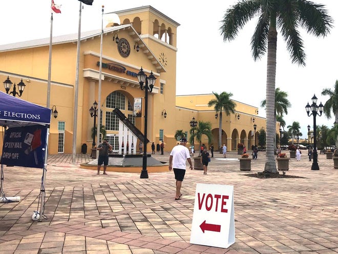 Early voting began Monday, Oct. 19, 2020 in St. Lucie County. Voters lined up at the MidFlorida Event Center beginning at 8 a.m. to vote.