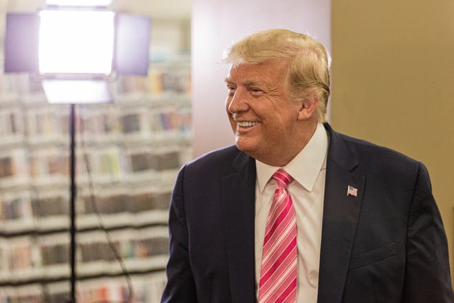 President Donald J. Trump cast an early ballot for the 2020 presidential election at the main branch of the Palm Beach County library on Summit Blvd. in West Palm Beach, Saturday October 24, 2020. When asked who he voted for, the President replied, “Some guy named Trump.”