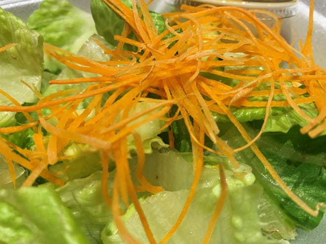 The green salad from Thai Thai Sushi Bowl, Naples.