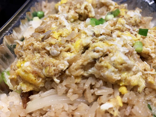 The blue crab fried rice from Thai Thai Sushi Bowl, Naples.